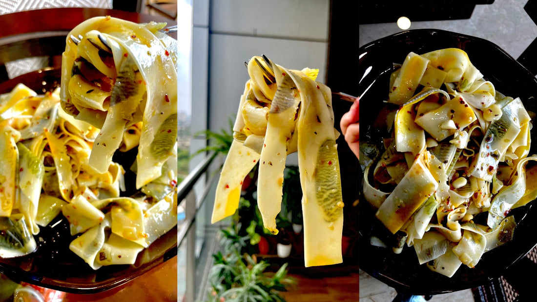Floral Pappardelle, Rich Aglio Olio Style
